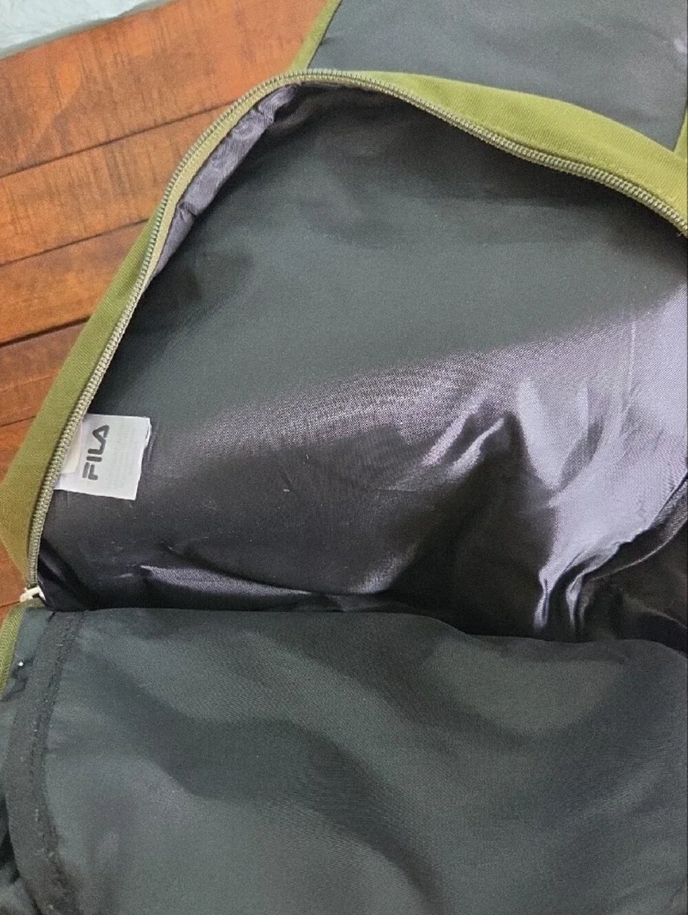 FILA Olive Canvas Backpack with Front Pockets